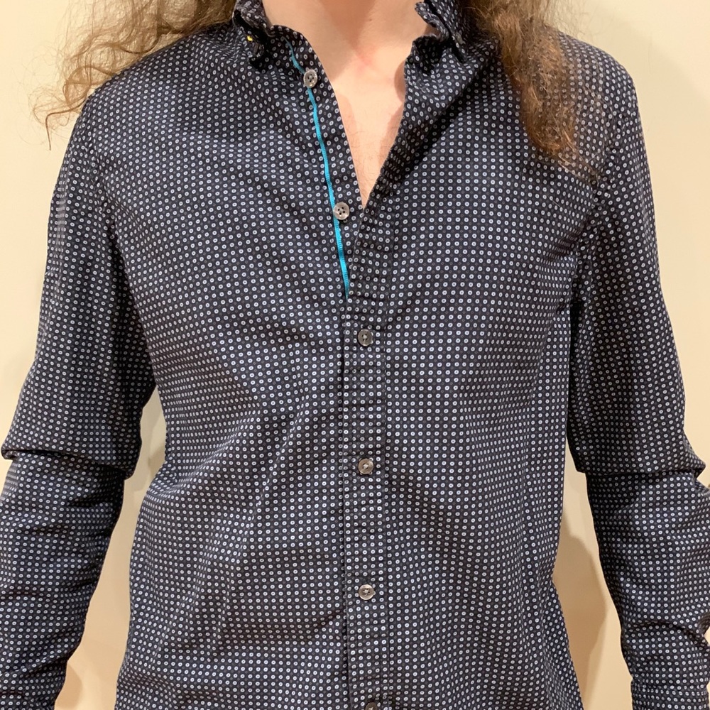 Men’s Denim & Flower button down